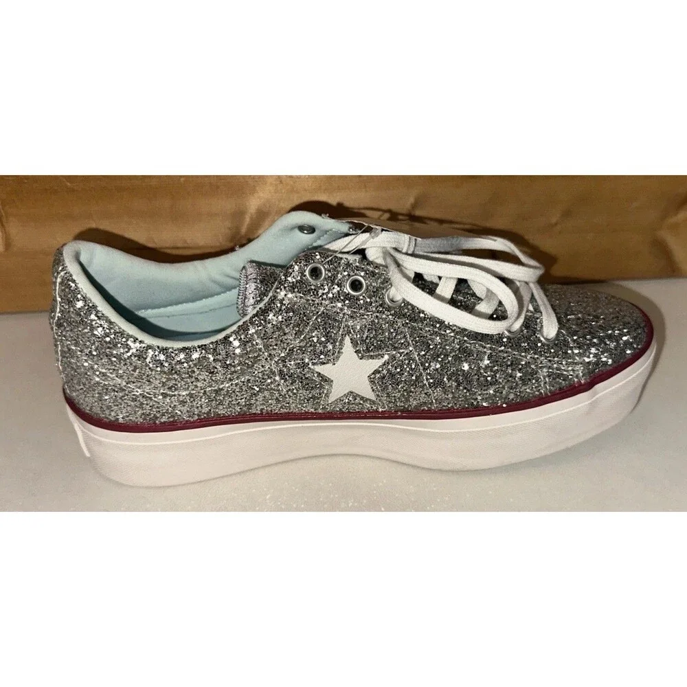 Chiara Ferragni Converse One Star Platform Ox Glitter Women’s 9.5 Silver shoes